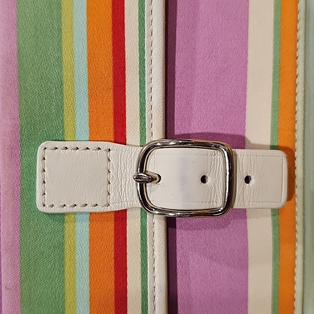 Coach Hampton Multicolor Stripe Large Wristlet - EUC - Picture 2 of 12